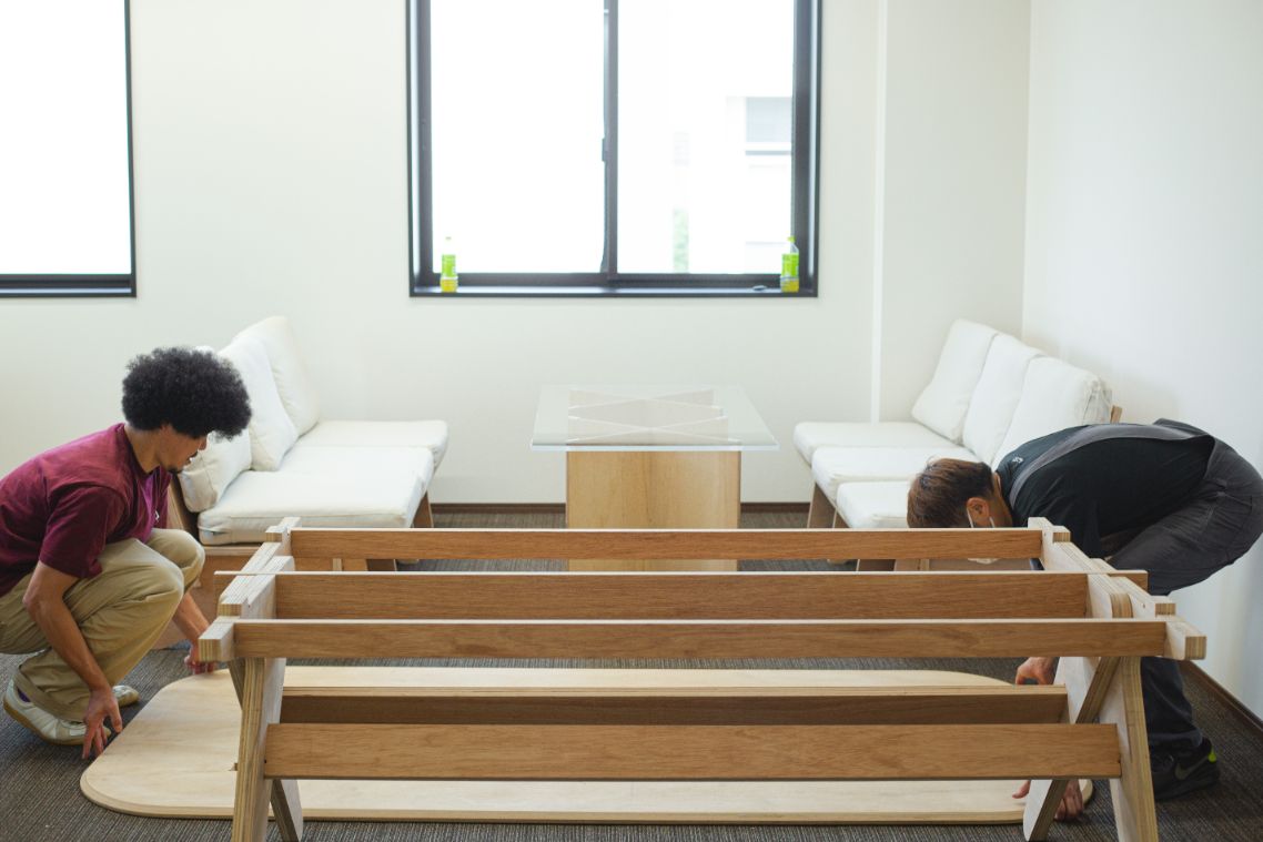 組立はスタッフの方と一緒に行い、思い出も一緒につくりました。